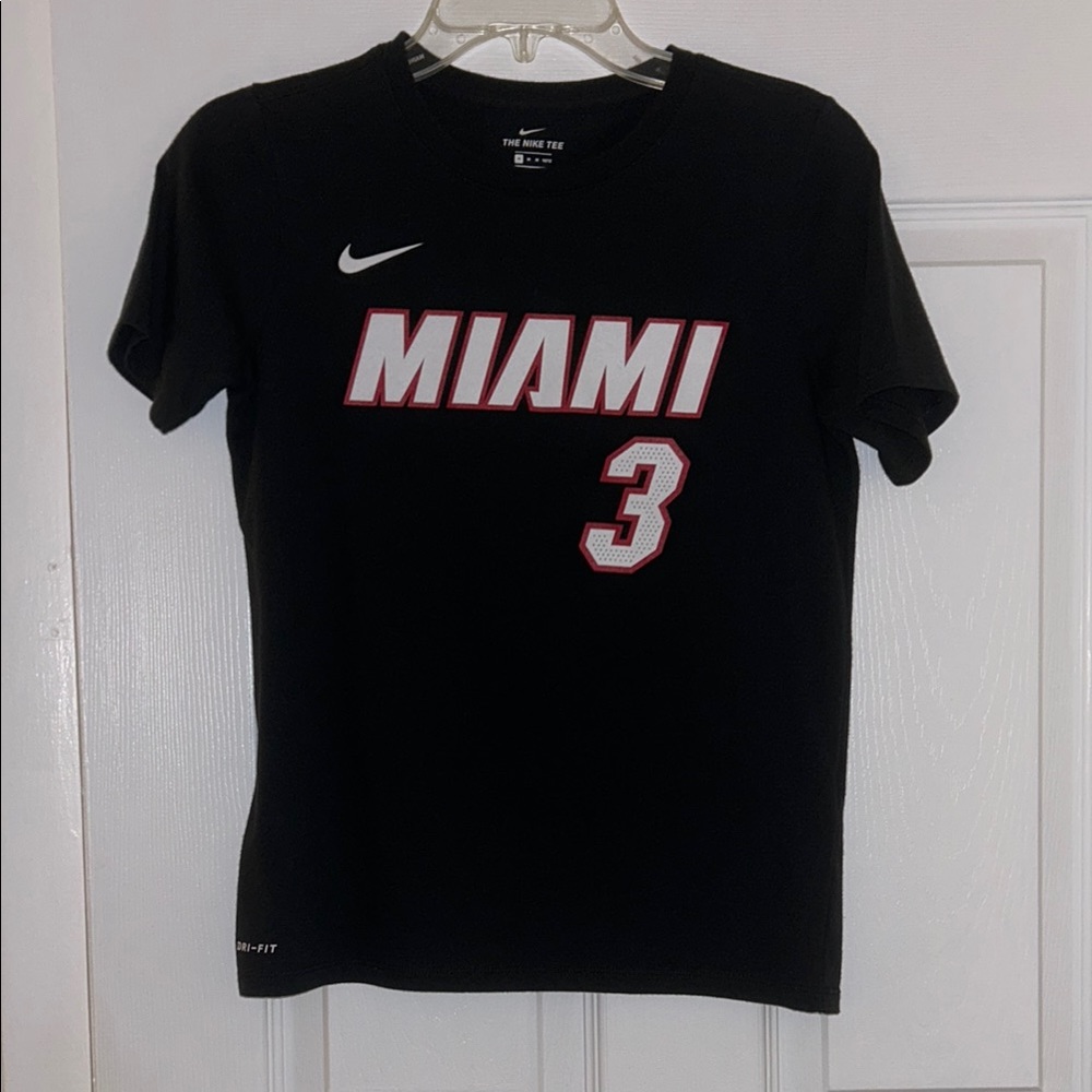 Miami Heat Wade 3 Black Kid 10/12 T-Shirt